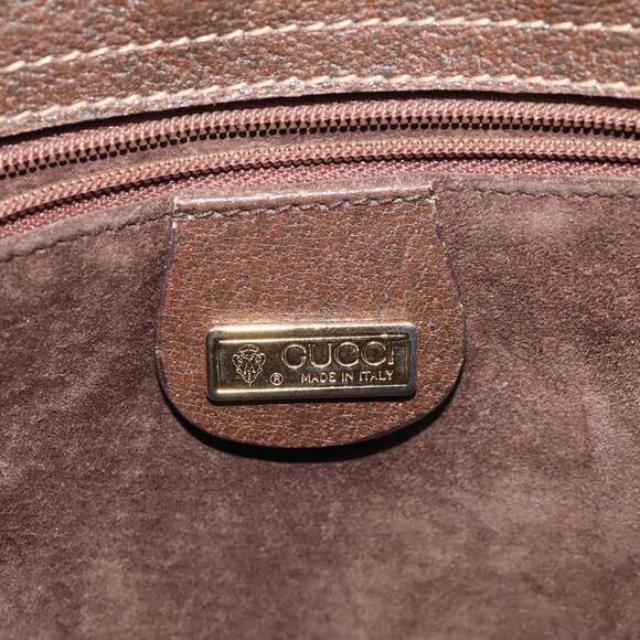 GUCCI Web Sherry Line Shoulder Bag Leather Brown Gold 001 01 13 001 01 13 - Picture 15 of 16